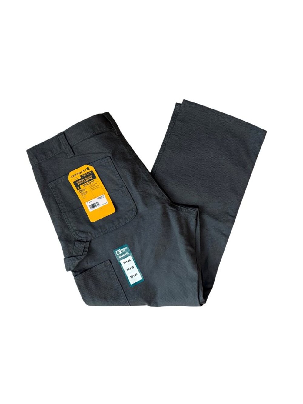 Carhartt New Mens Pants 36 x 30 Relaxed Rugged Straight Leg Pockets Cargo Grey